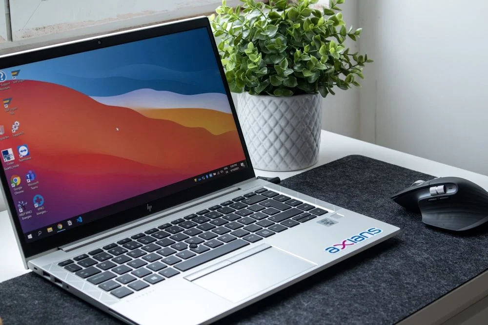 Laptop workspace for designers