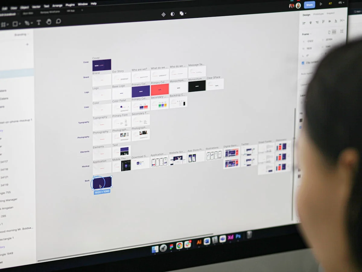 Desainer sedang bekerja di laptop