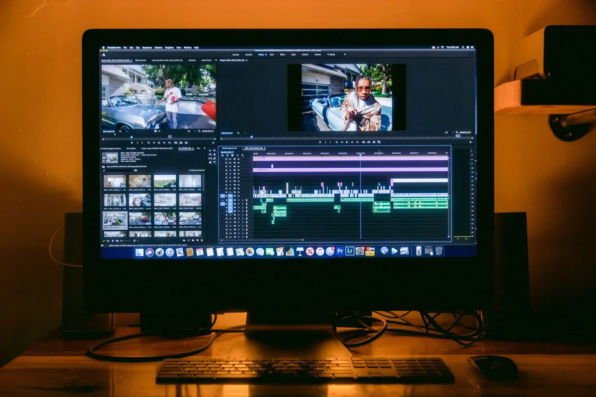 Creative workflow on computer screen