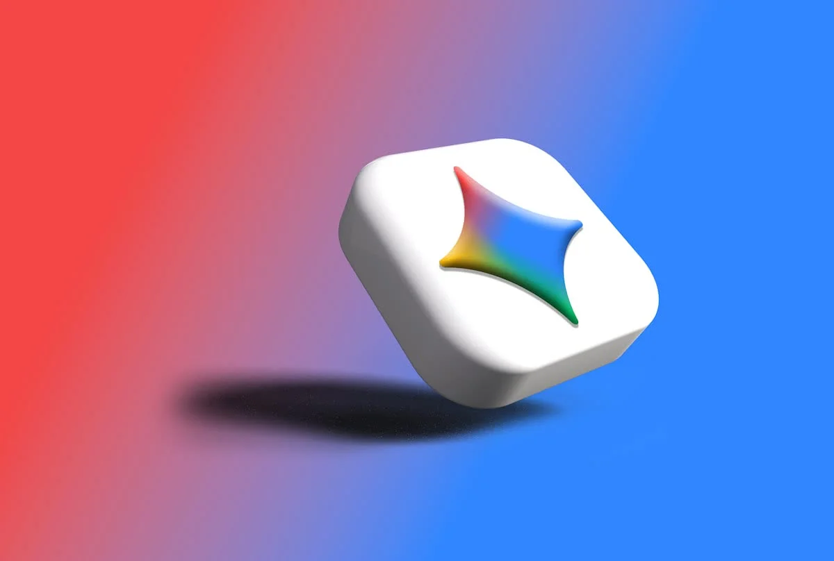 Logo vektor gradient berbentuk bintang di background gradient