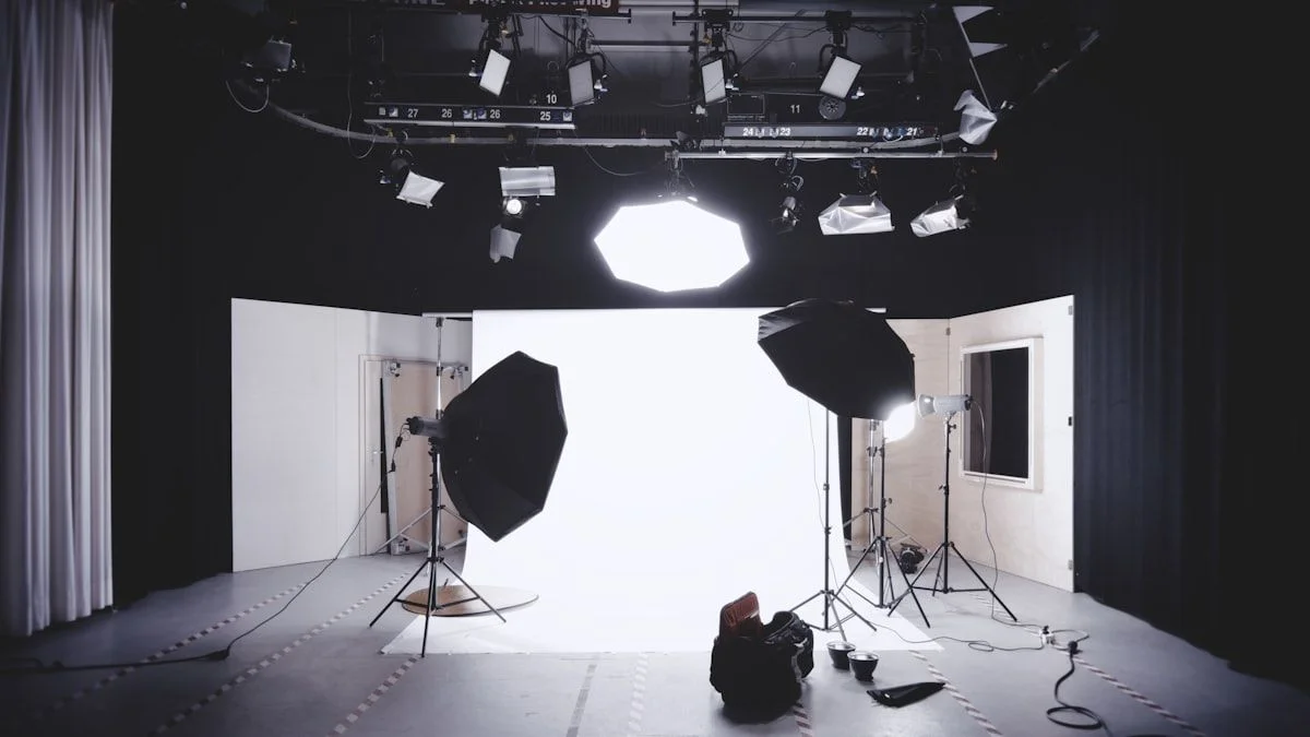 Studio lighting setup untuk 3D rendering